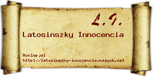 Latosinszky Innocencia névjegykártya